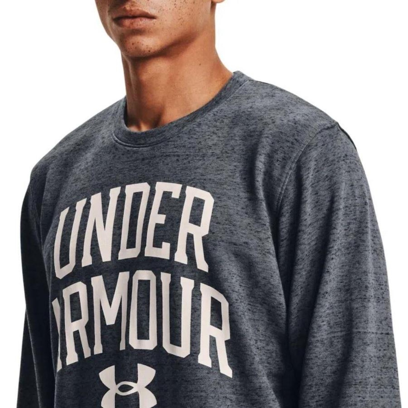 Blusão de Moletom Under Armour Rival Terrier Crew - Masculino - Foto 4