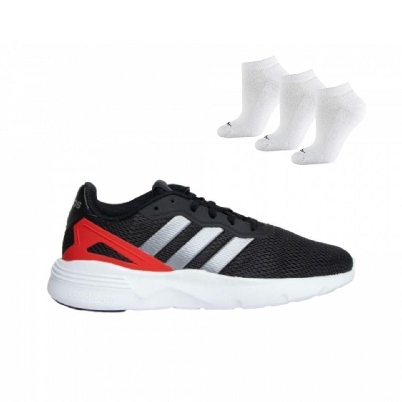 Tênis adidas Nebzed Cloudfoam Lifestyle + 3 Pares de Meias - Masculino - Foto 6