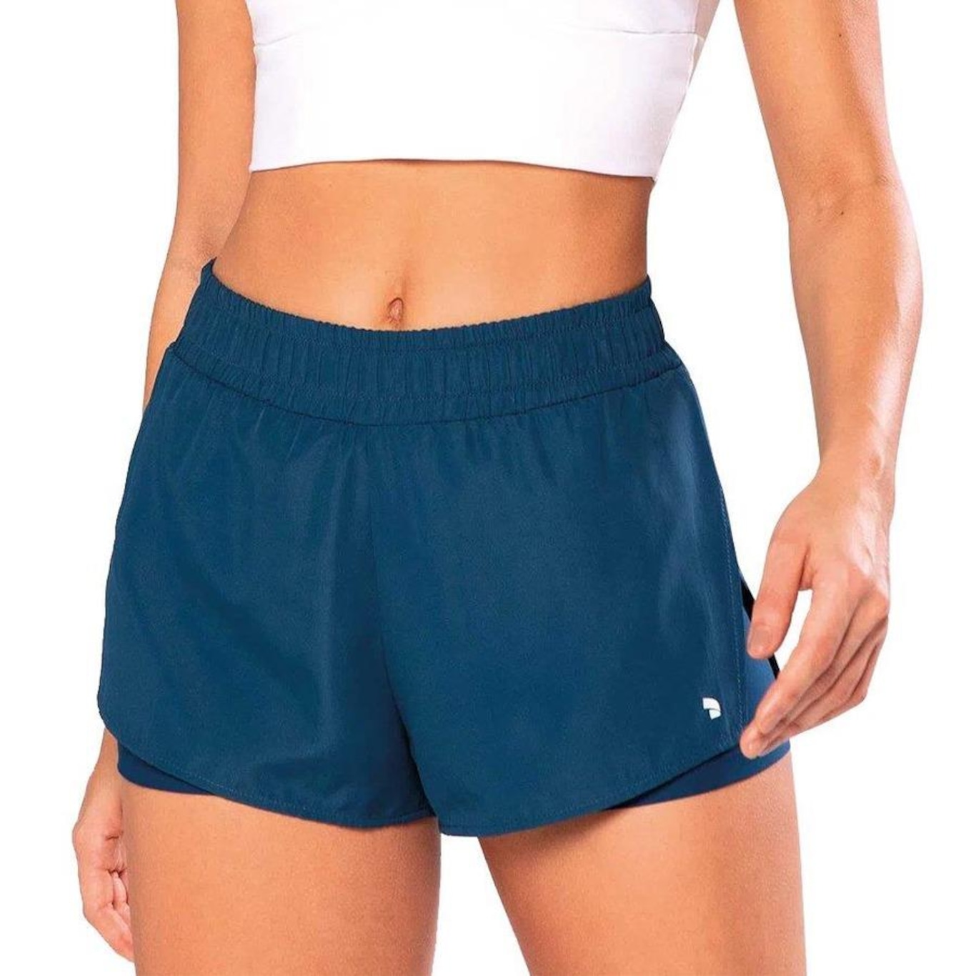 Shorts Alto Giro 2 Em 1 Opaque Feminino - Foto 1