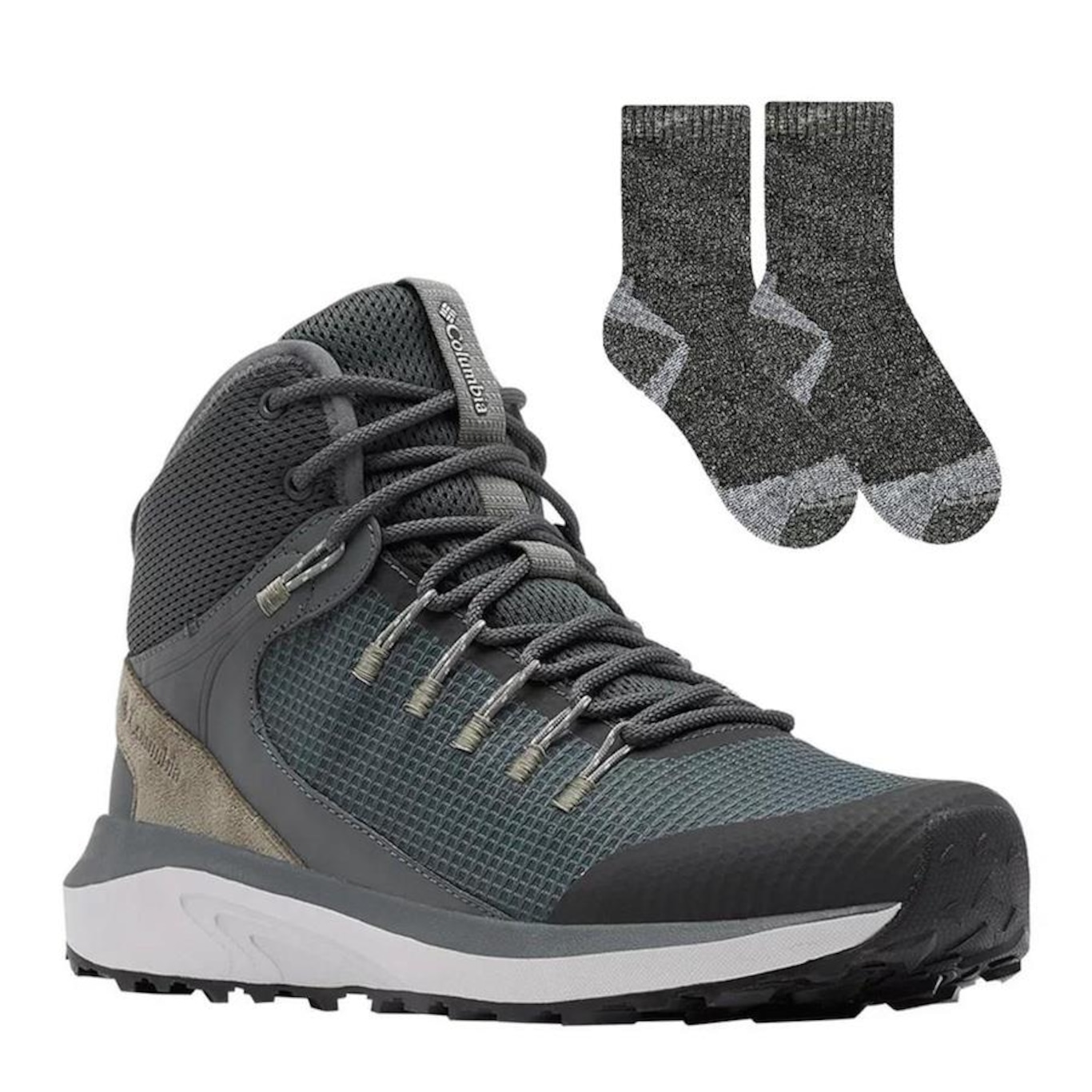 Kit Bota Columbia Impermeável Trailstorm + Meia - Masculina - Foto 1