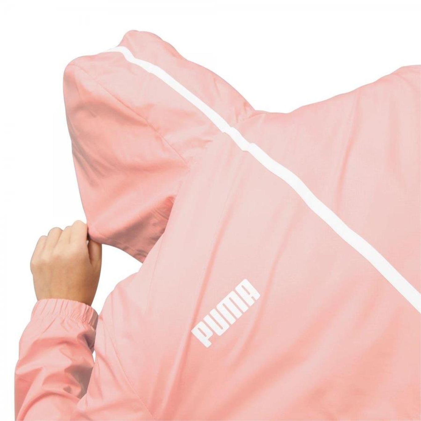 Jaqueta com Capuz Puma F Solid Windbreaker - Feminina - Foto 4