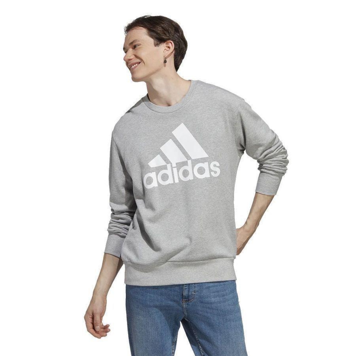 Blusão de Moletom adidas Essentials Big Logo - Masculino - Foto 3