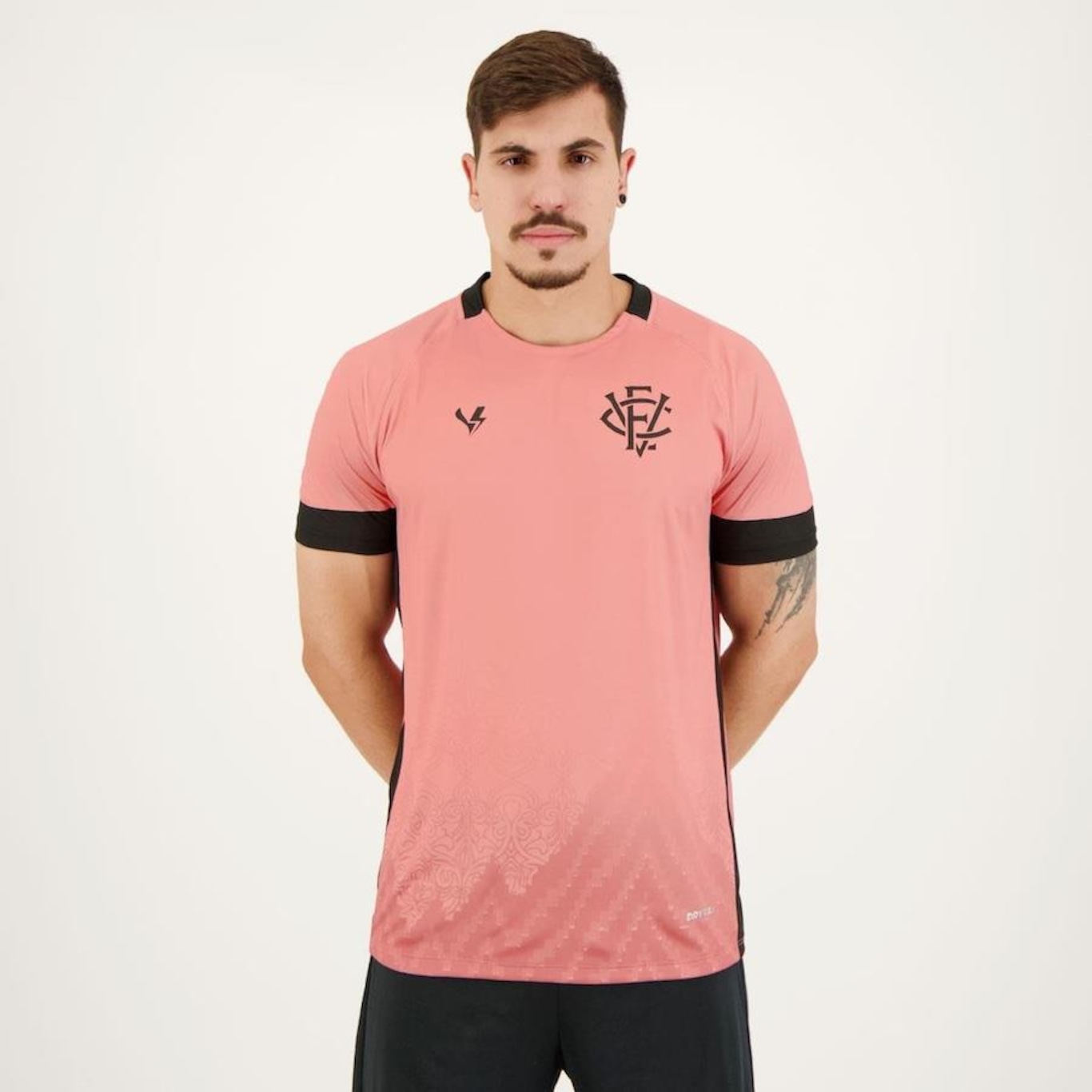 Camisa Masculina Jogo 1 2023 Vitória Preta e Vermelha Volt