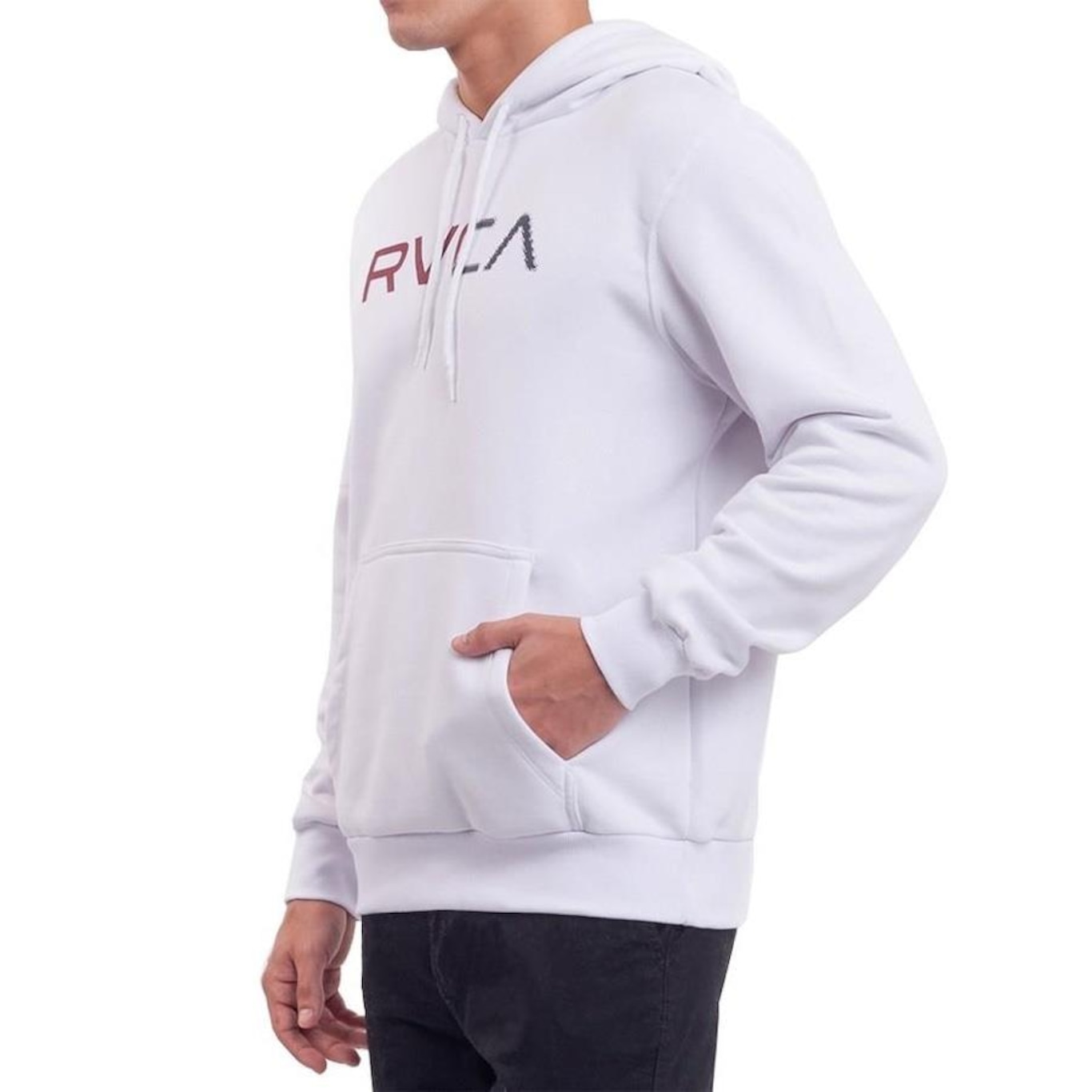 Blusão de Moletom com Capuz RVCA Scanner White - Masculino - Foto 3