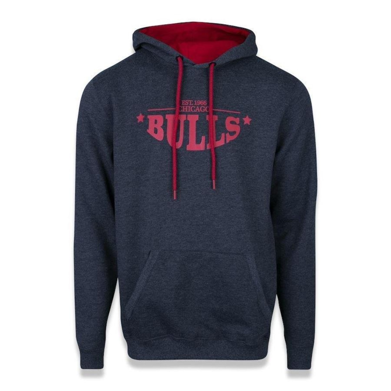 Blusão de Moletom com Capuz New Era Chicago Bulls NBA Convex Letter - Masculino - Foto 1