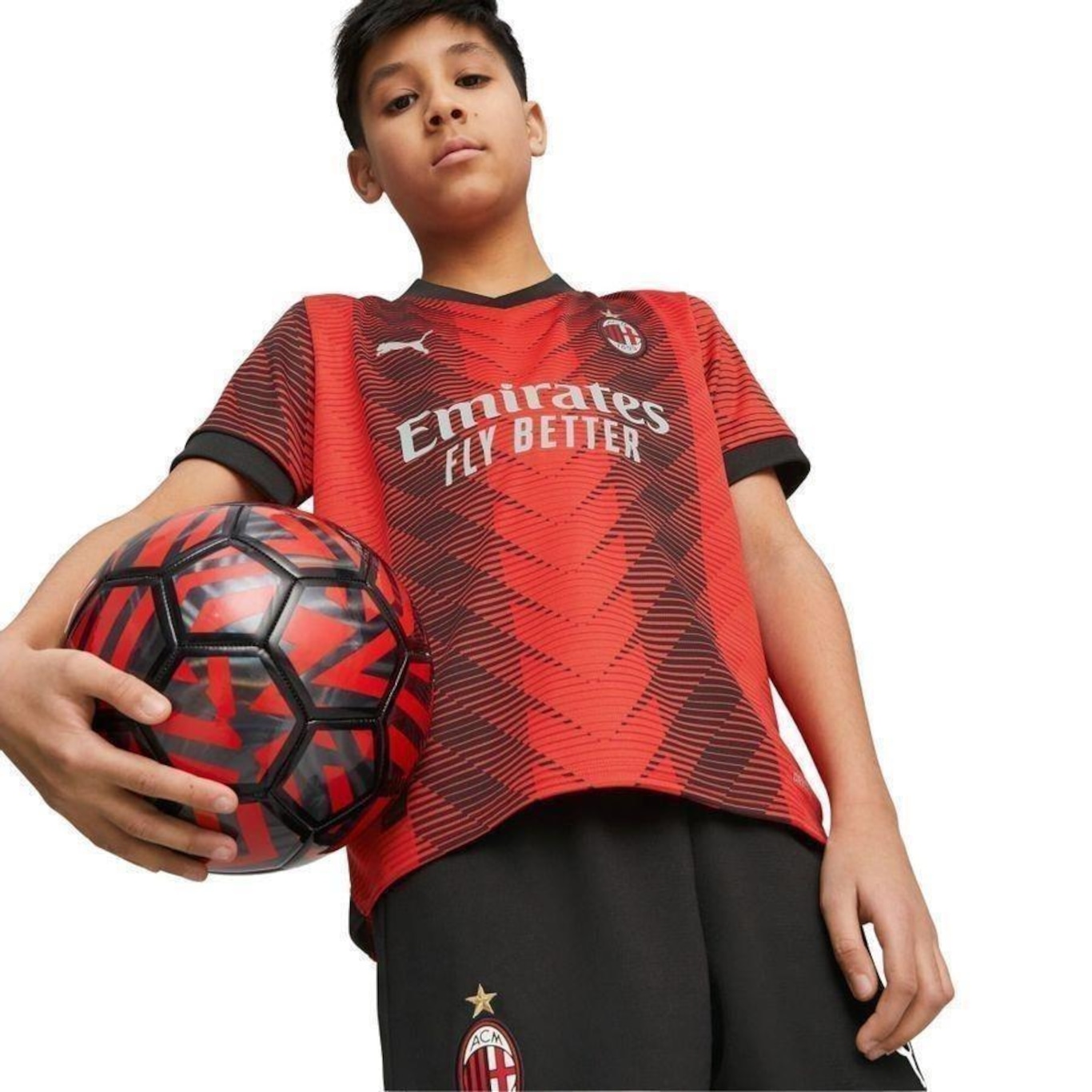 Camisa Milan I 23/24 Puma - Infantil - Foto 3