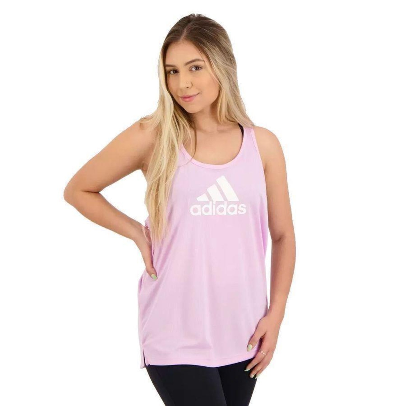 Camiseta Regata adidas Logo - Feminina - Foto 1