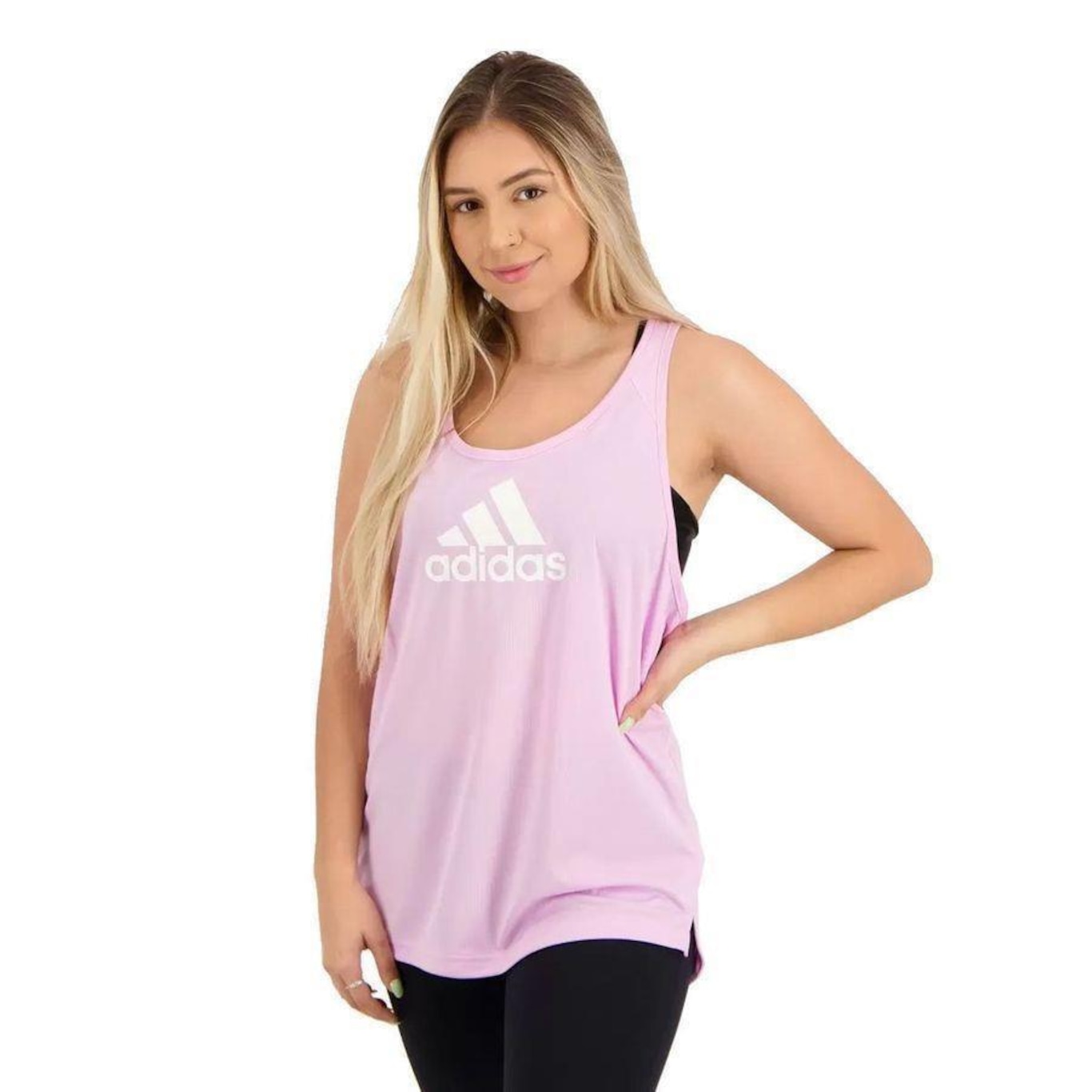 Camiseta Regata adidas Logo - Feminina - Foto 3