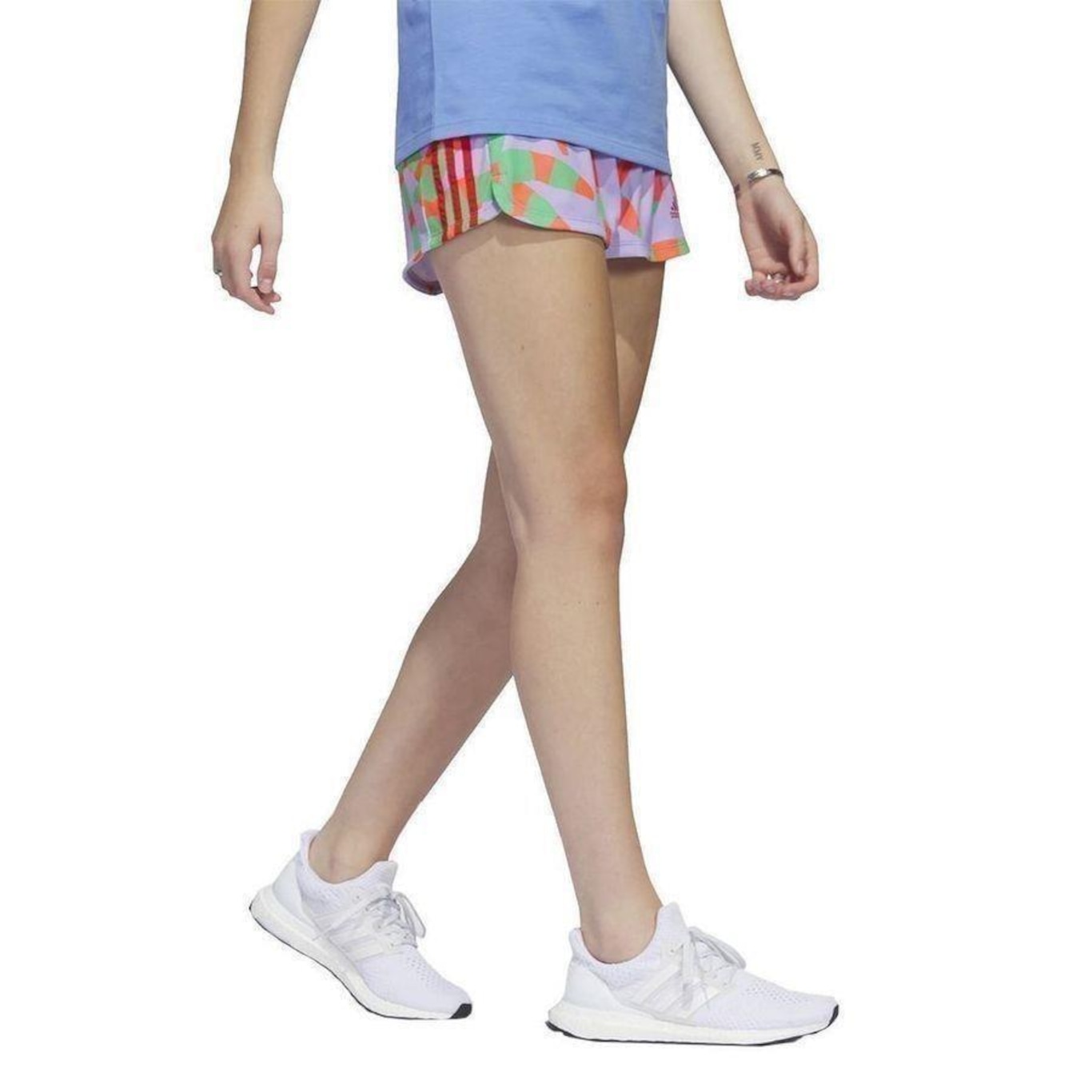 Shorts adidas Farm Rio Pacer 3-Stripes - Feminino - Foto 4