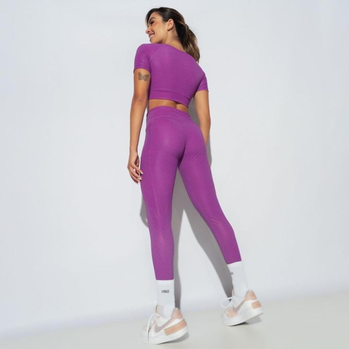 Calça Legging Fitness Honey Be com Bolsos Skin Lg2215 - Feminina - Foto 6