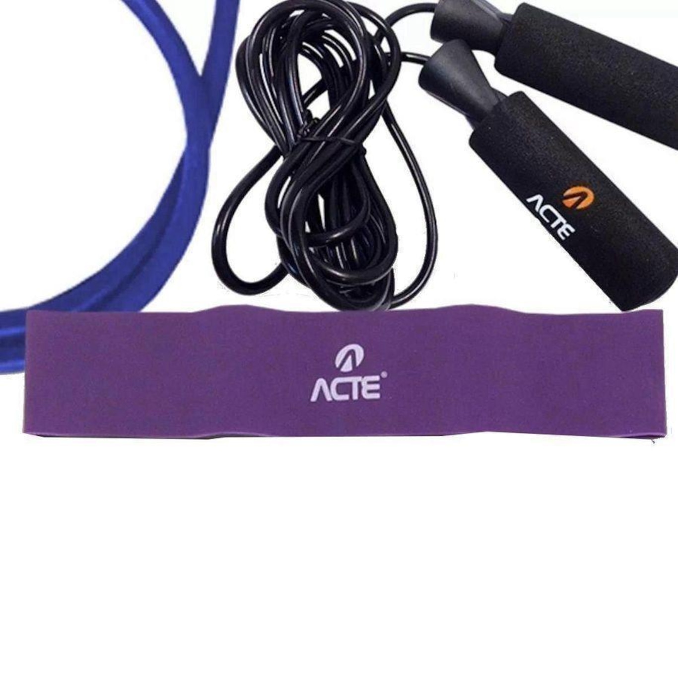 Kit de Treino Fitness Acte Sports Bt Addicted Medio Kit-Btm Com Extensor, Corda E Faixa Elástica - Foto 1