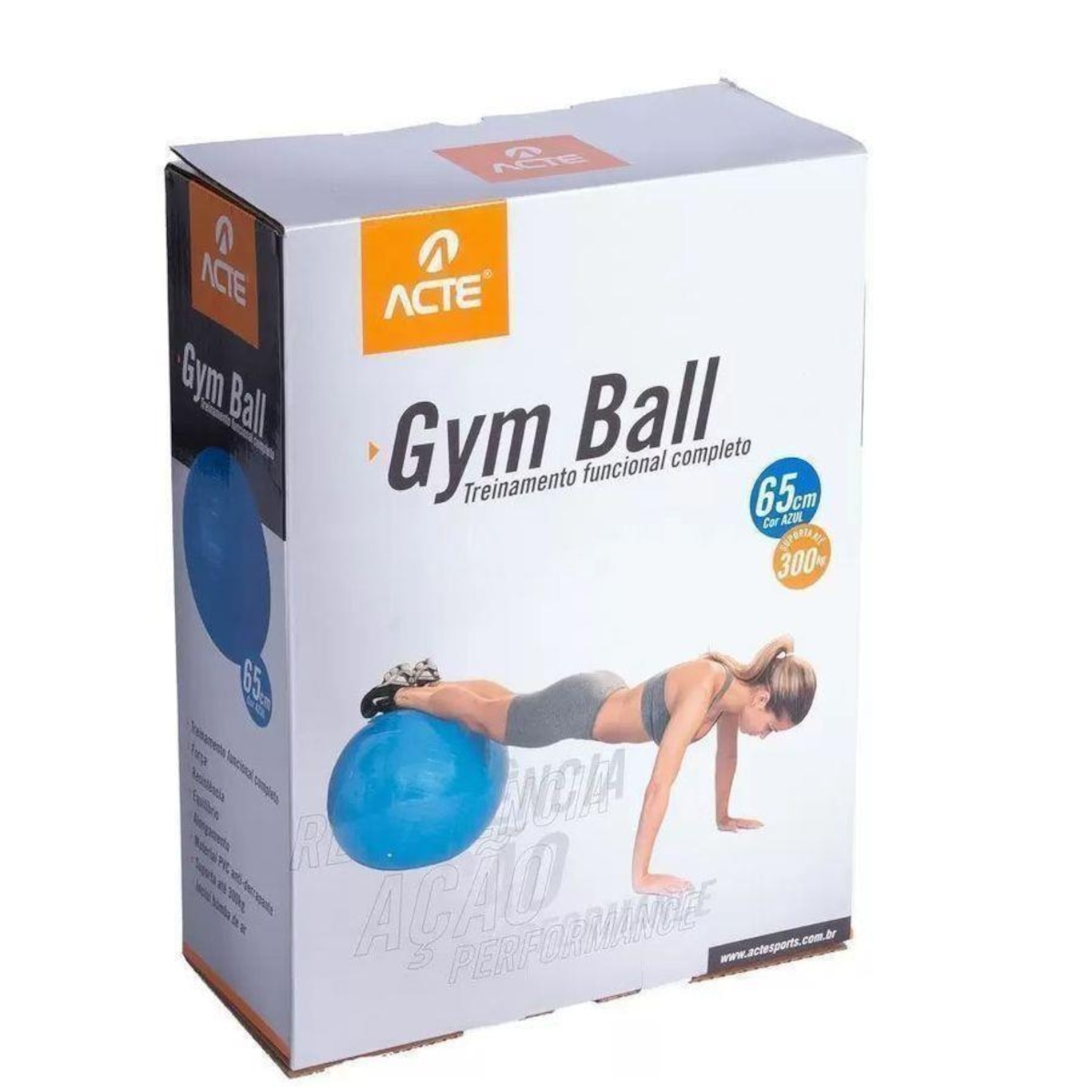 Bola de Pilates Acte Sports 65Cm com Bomba de Ar - Foto 2