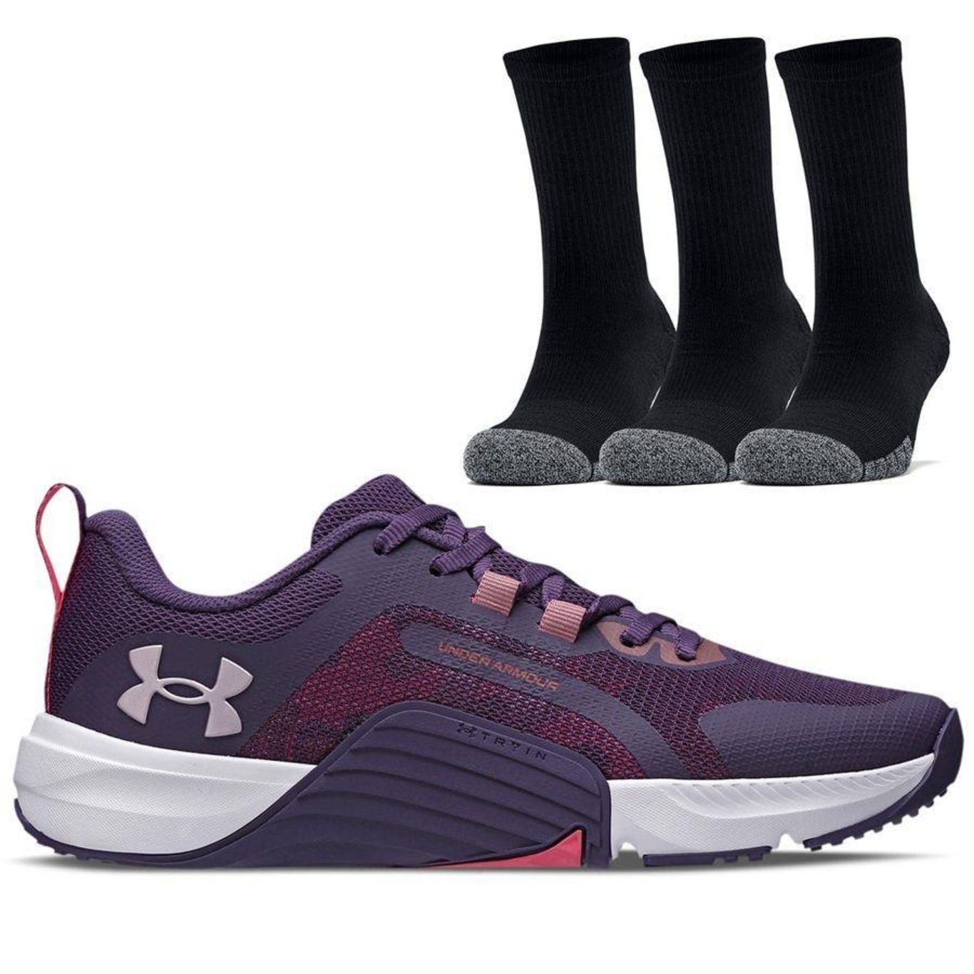 Kit Tênis Under Armour Tribase Reps + 3 Pares de Meias - Unissex