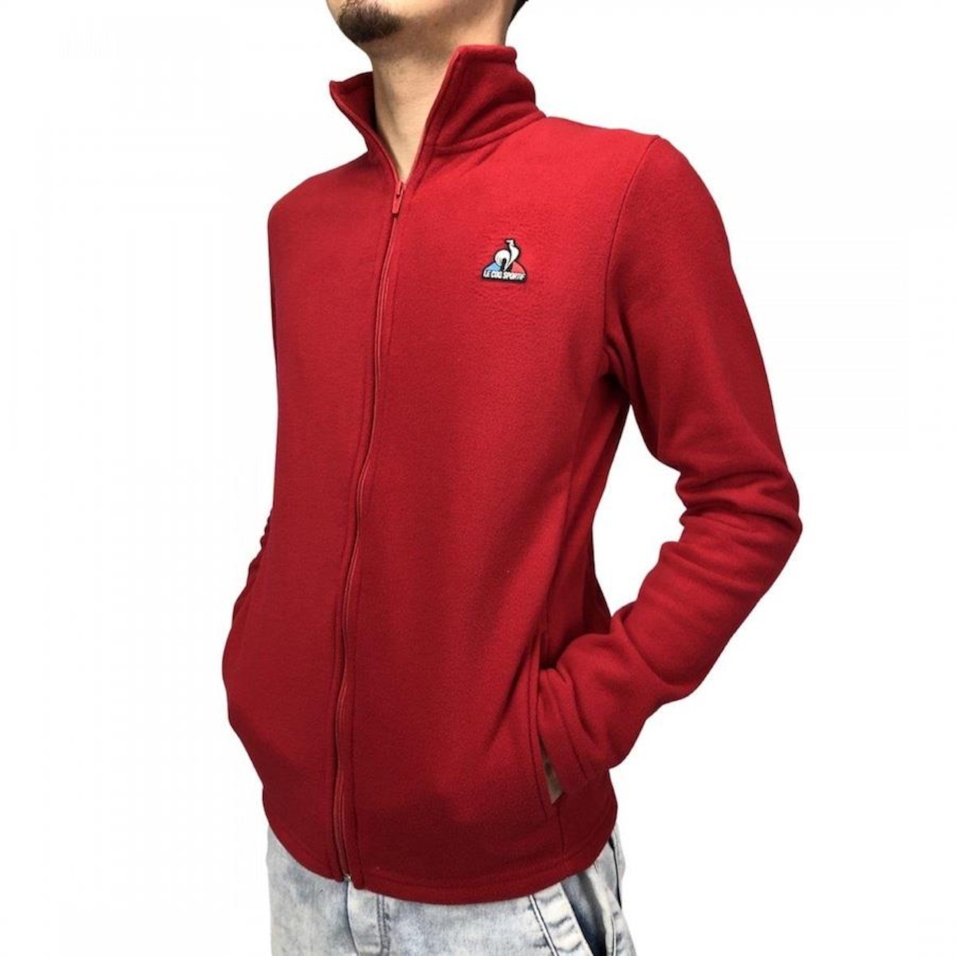 Jaqueta sem Capuz Fleece Le Coq Sportif Básica - Masculina - Foto 1