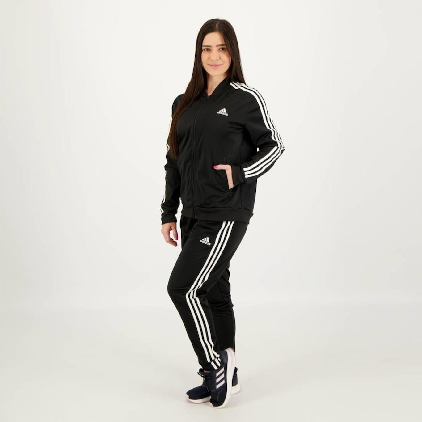 Agasalho adidas Essential 3 Stripes - Feminino - Foto 4