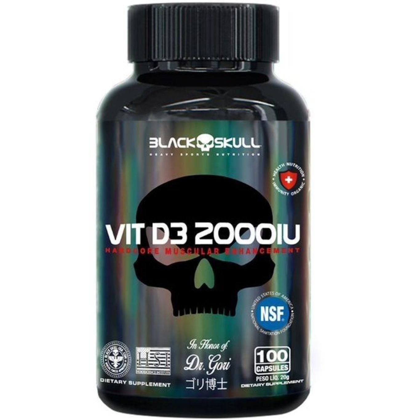 Vitamina D3 Black Skull - 100 Capsulas - Foto 1