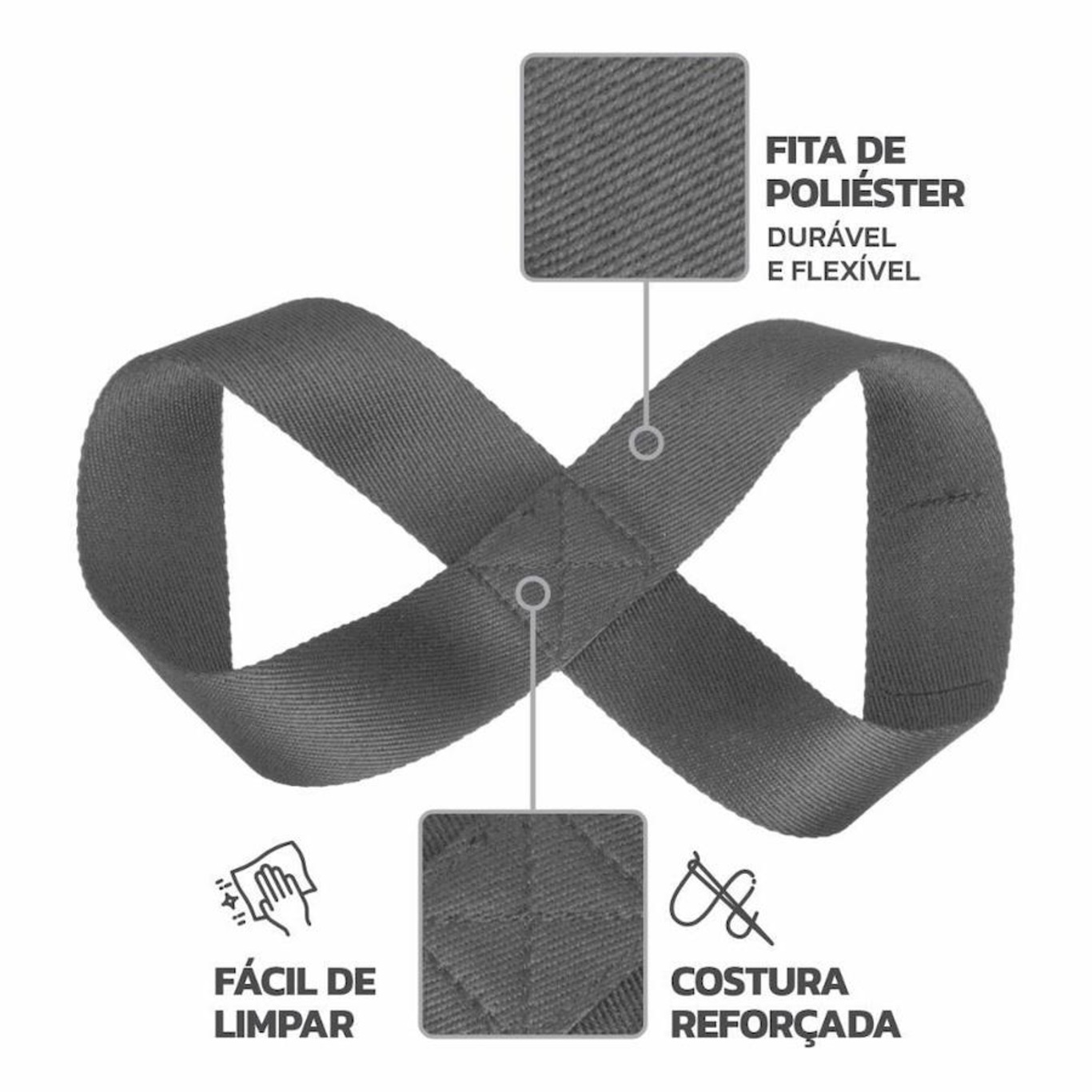 Kit Muvin: Cinturão de Musculação + Munhequeira Elástica Curta - Foto 2