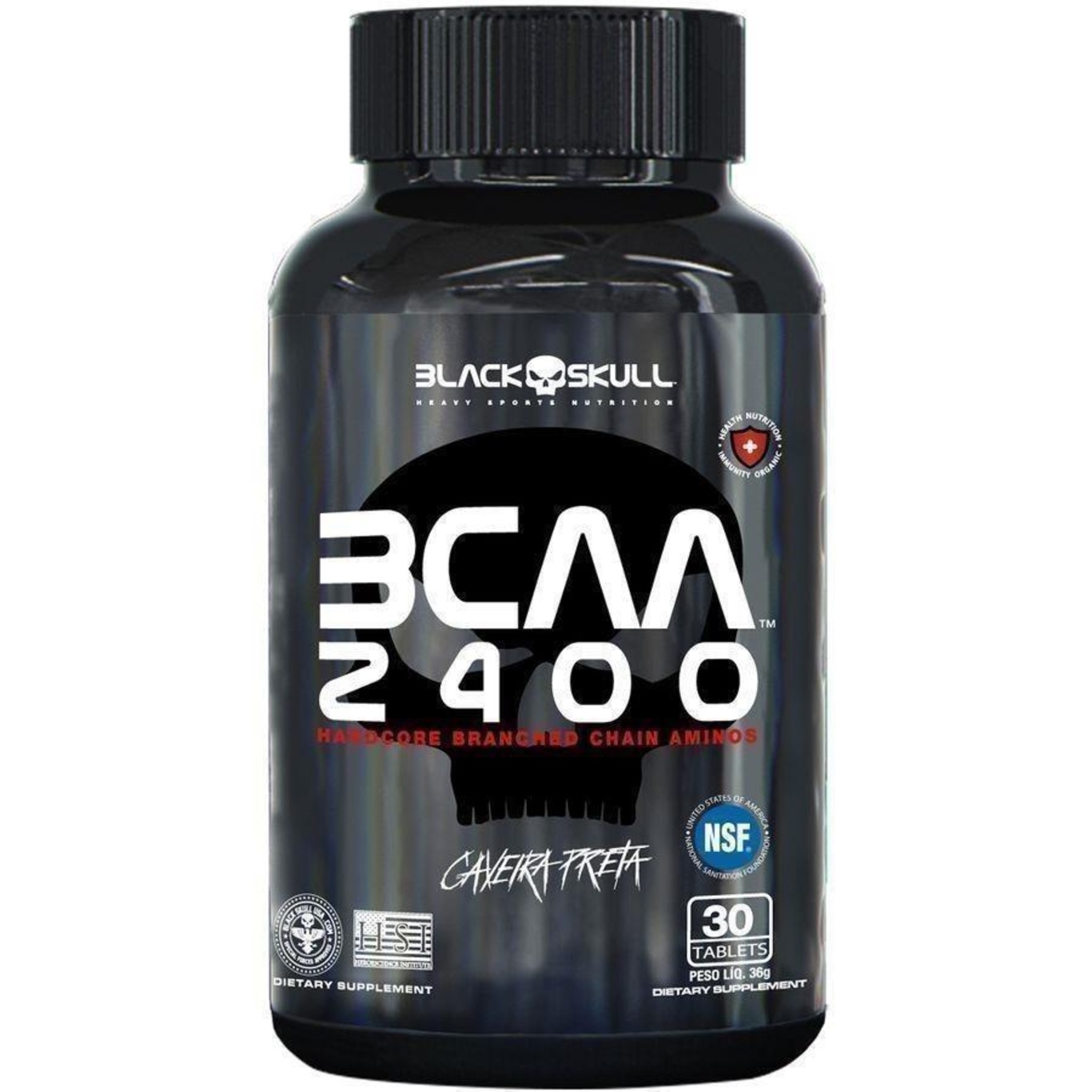 Bcaa 2400 Aminoácidos Black Skull - 30 Tabletes - Foto 1