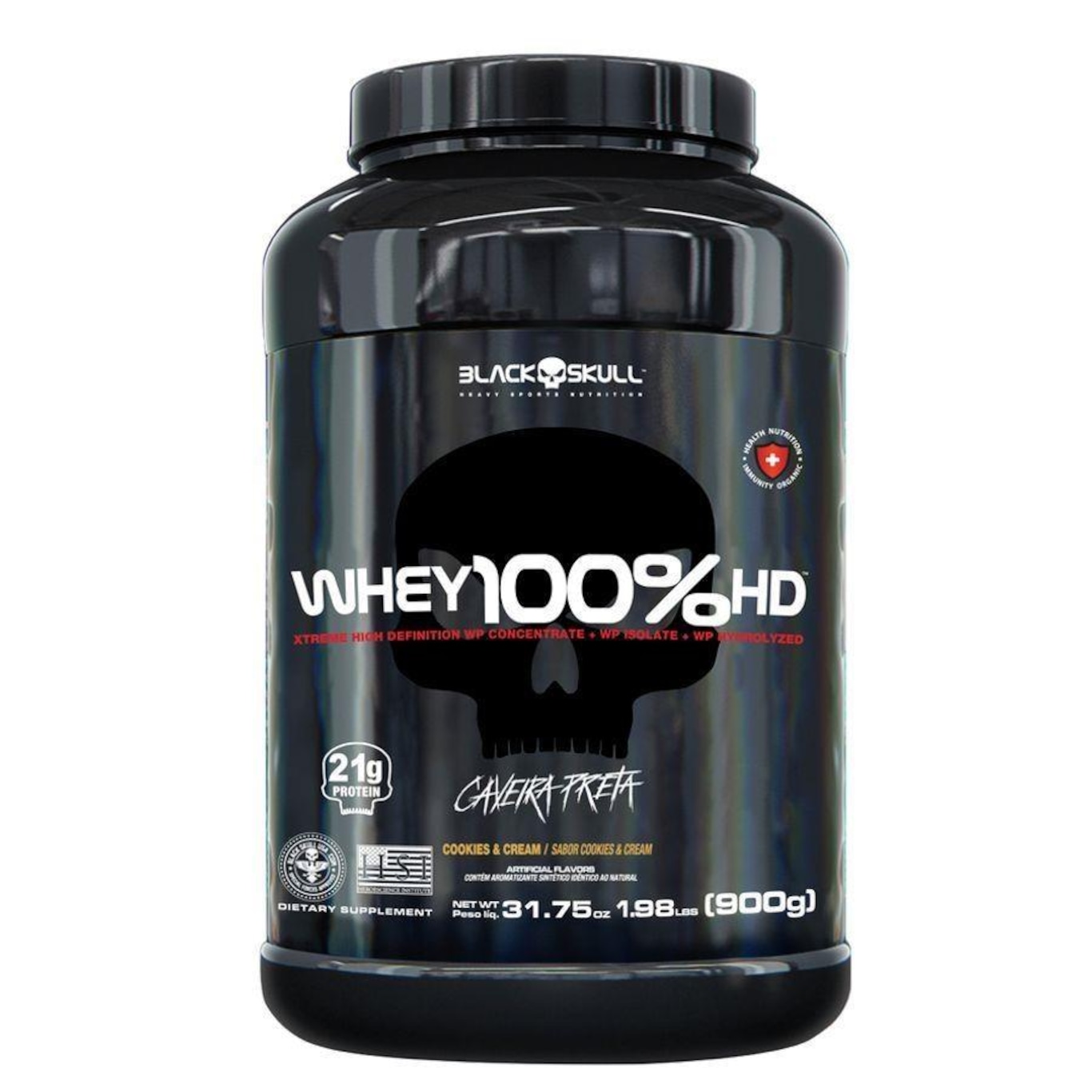 Whey 100% Hd Black Skull Caveira Wpc, Wpi E Wph - 900G - Foto 1