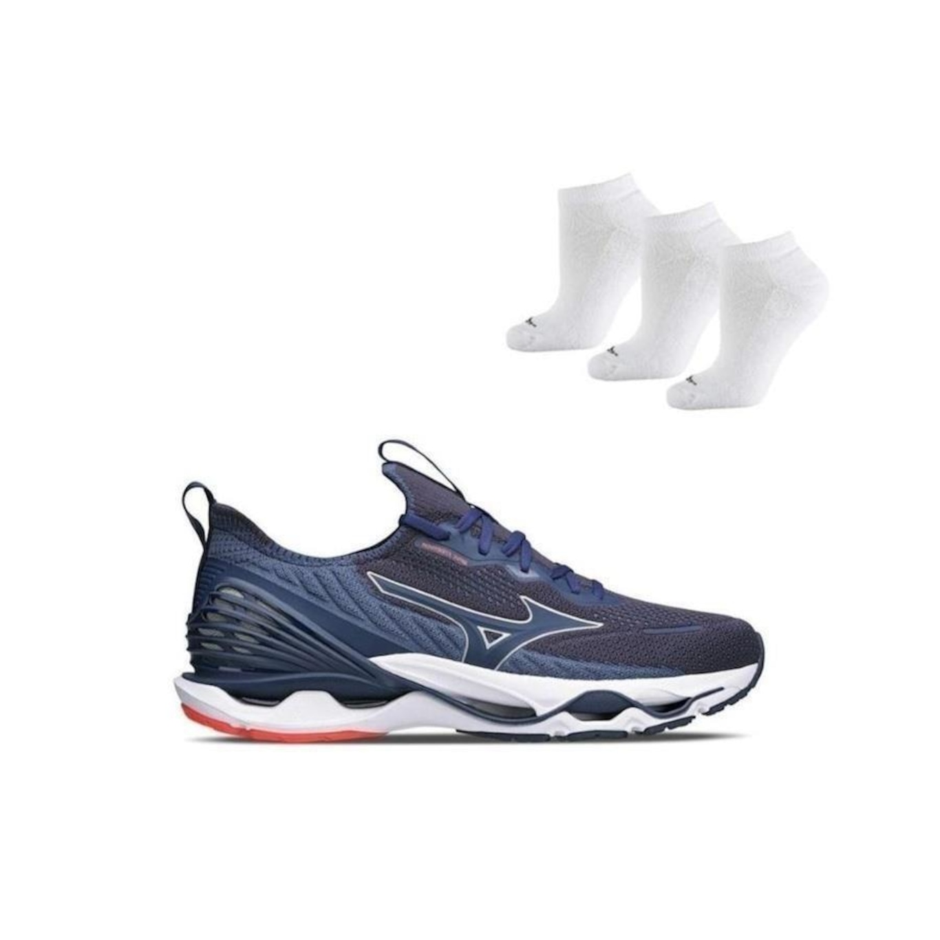 Tênis Mizuno Wave Endeavor + 3 Pares de Meias - Masculino - Foto 1