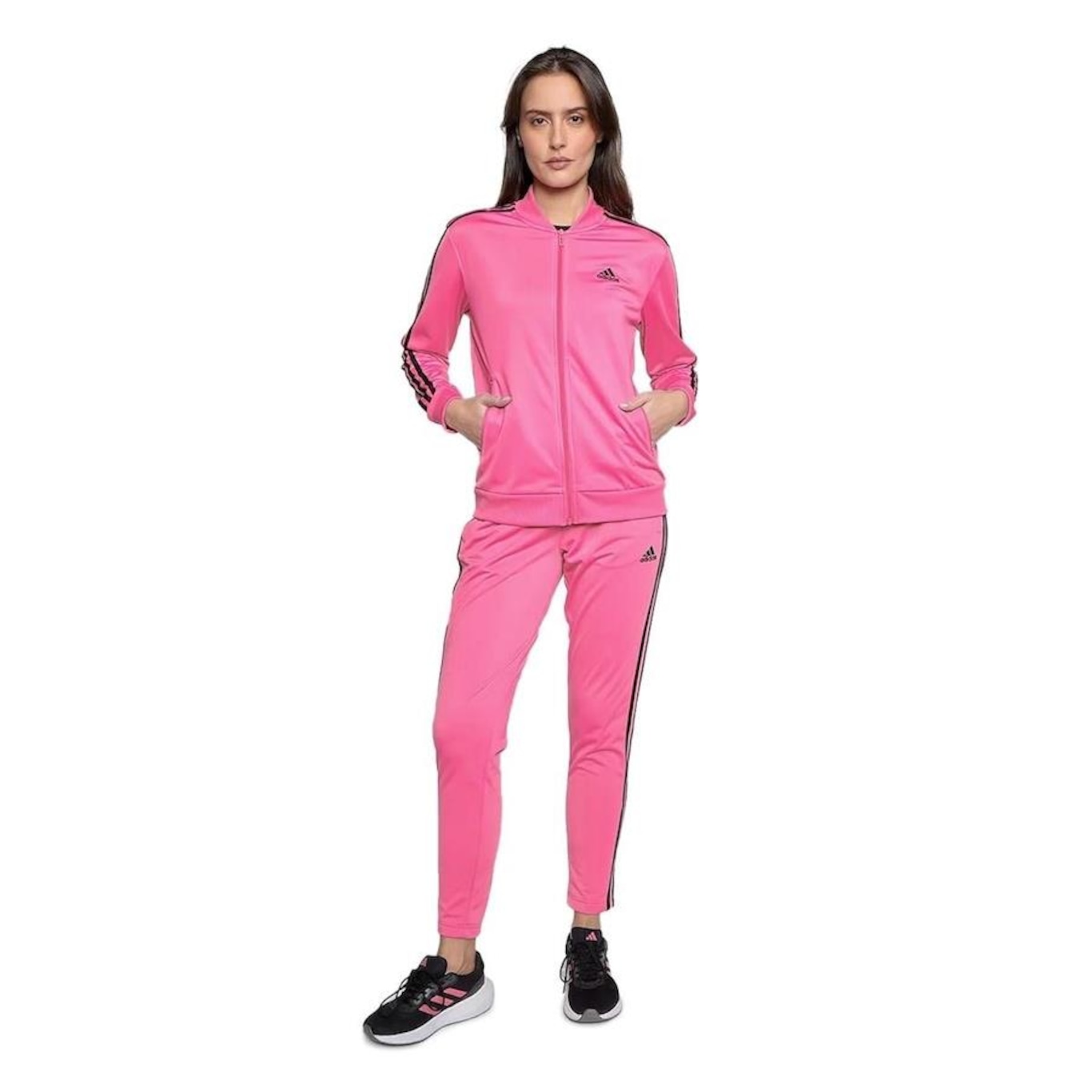 Agasalho sem Capuz adidas Essentials 3-Stripes Tracksuit - Feminino - Foto 1