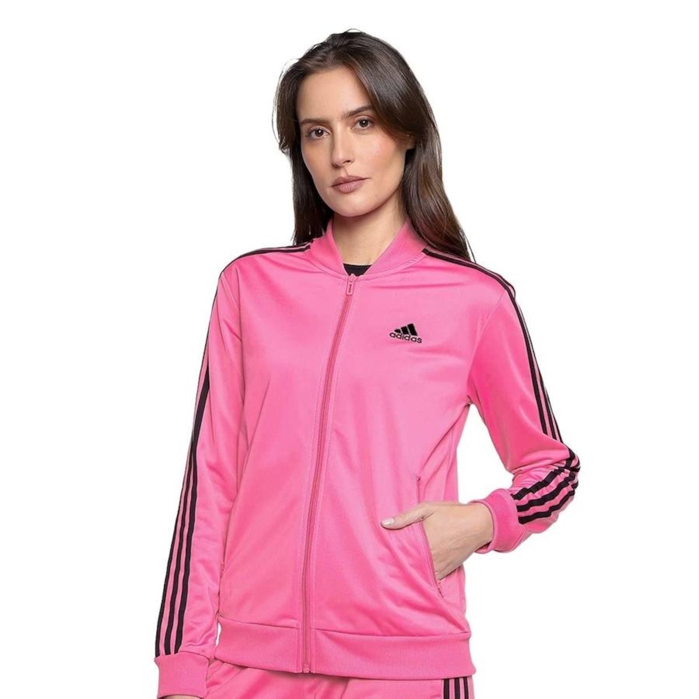 Agasalho sem Capuz adidas Essentials 3-Stripes Tracksuit - Feminino - Foto 3