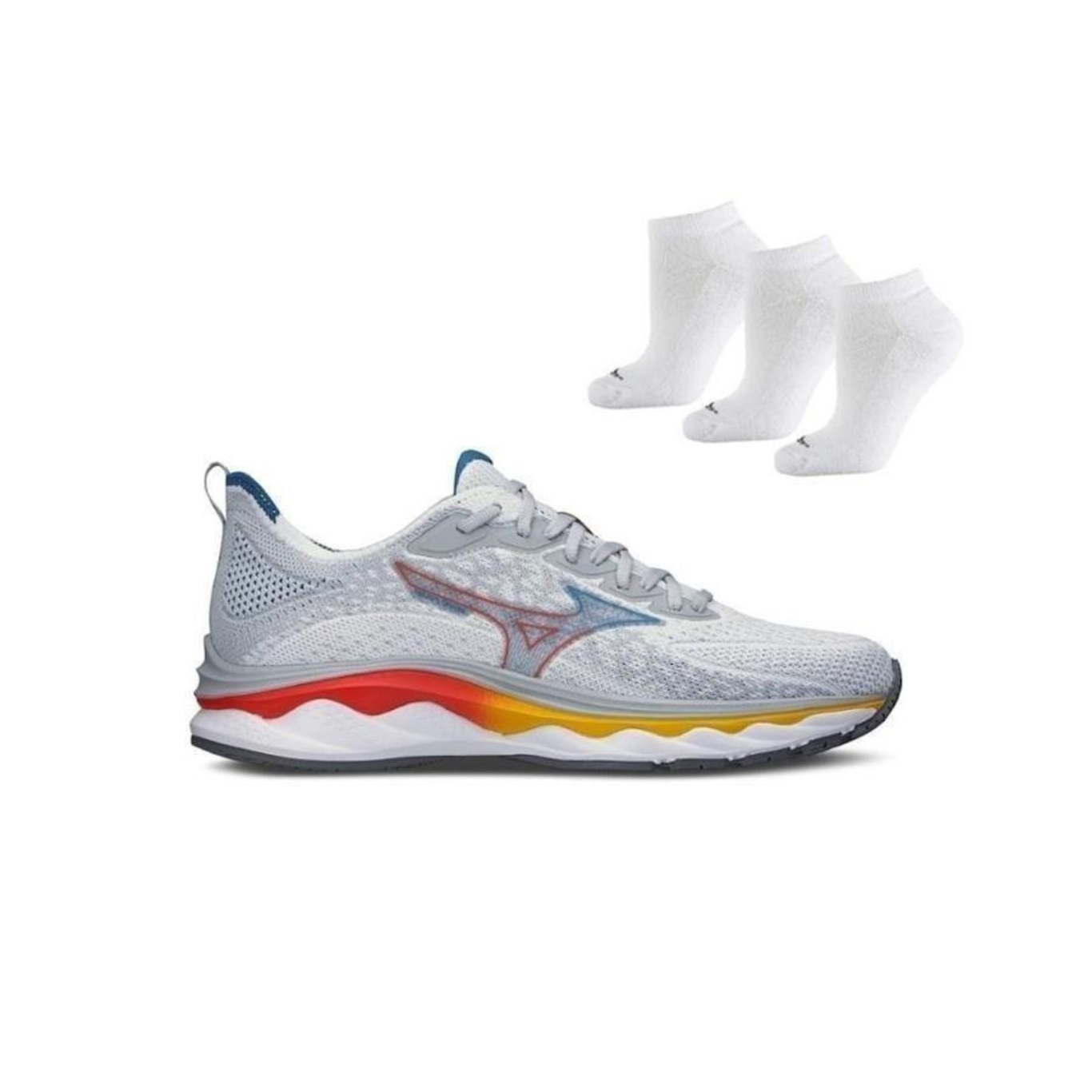 Tênis Mizuno Wave Fujin + 3 Pares de Meias - Masculino - Foto 1