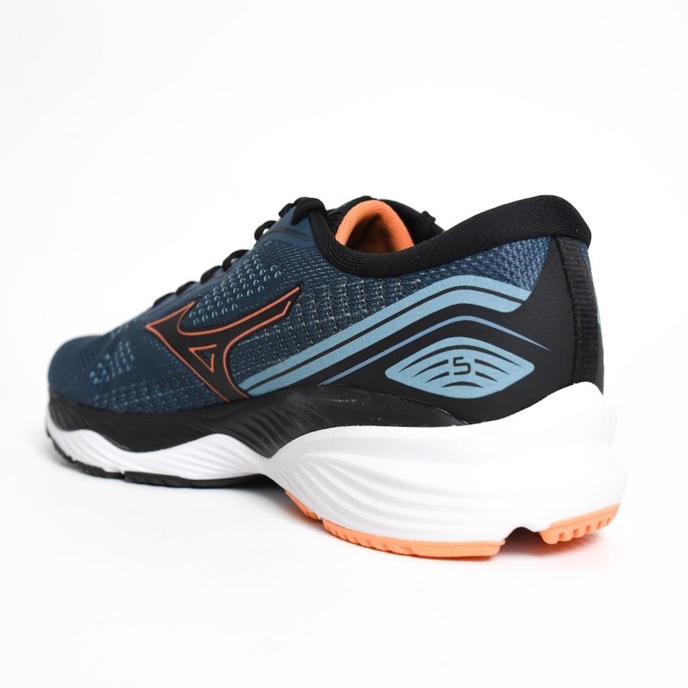 Tênis Mizuno Wave Falcon 5 - Masculino - Marinho E Laranja - Foto 4