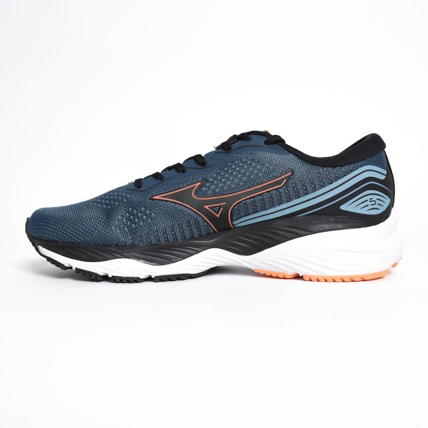 Tênis Mizuno Wave Falcon 5 - Masculino - Marinho E Laranja - Foto 6