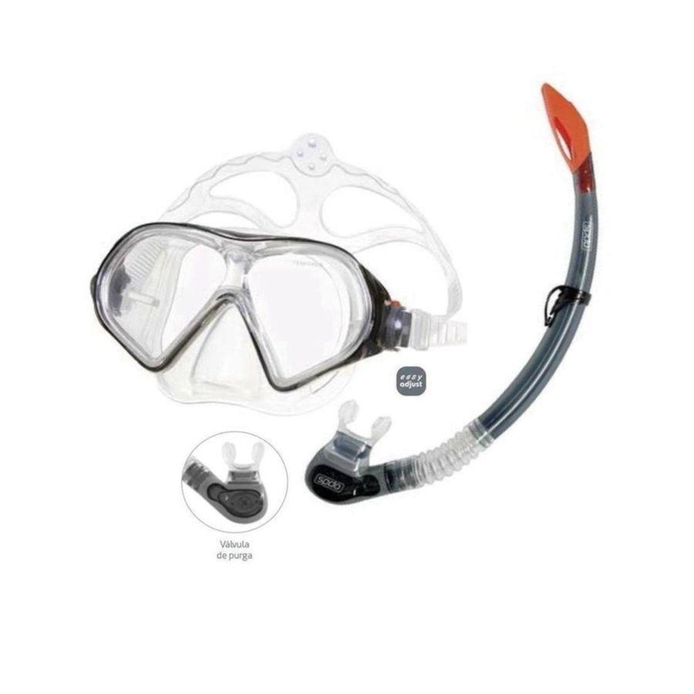 Kit de Natacão Speedo Belize II: 1 Máscara + 1 Snorkel - Adulto - Foto 3