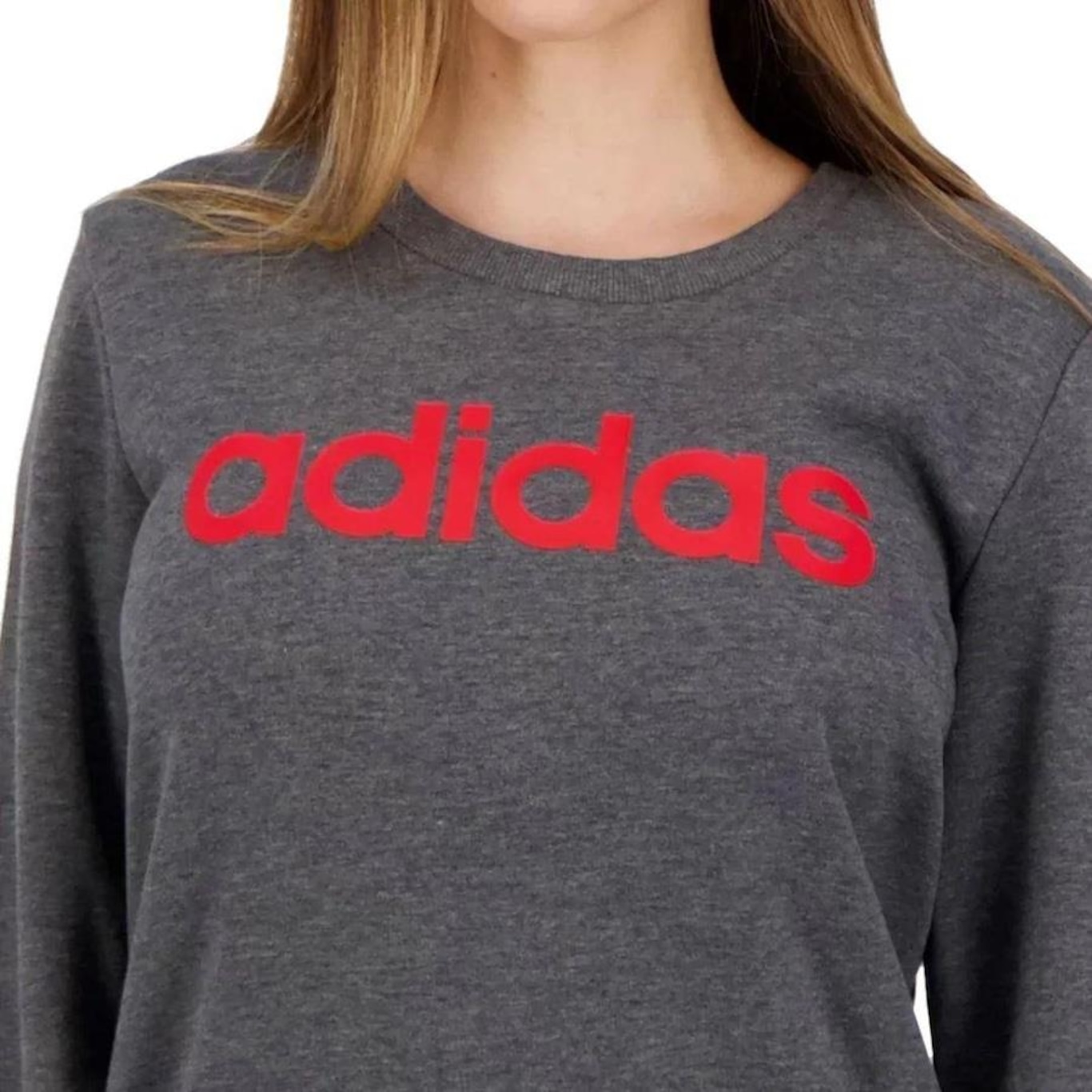 Blusão de Moletom sem Capuz adidas Logo Linear - Feminino - Foto 4