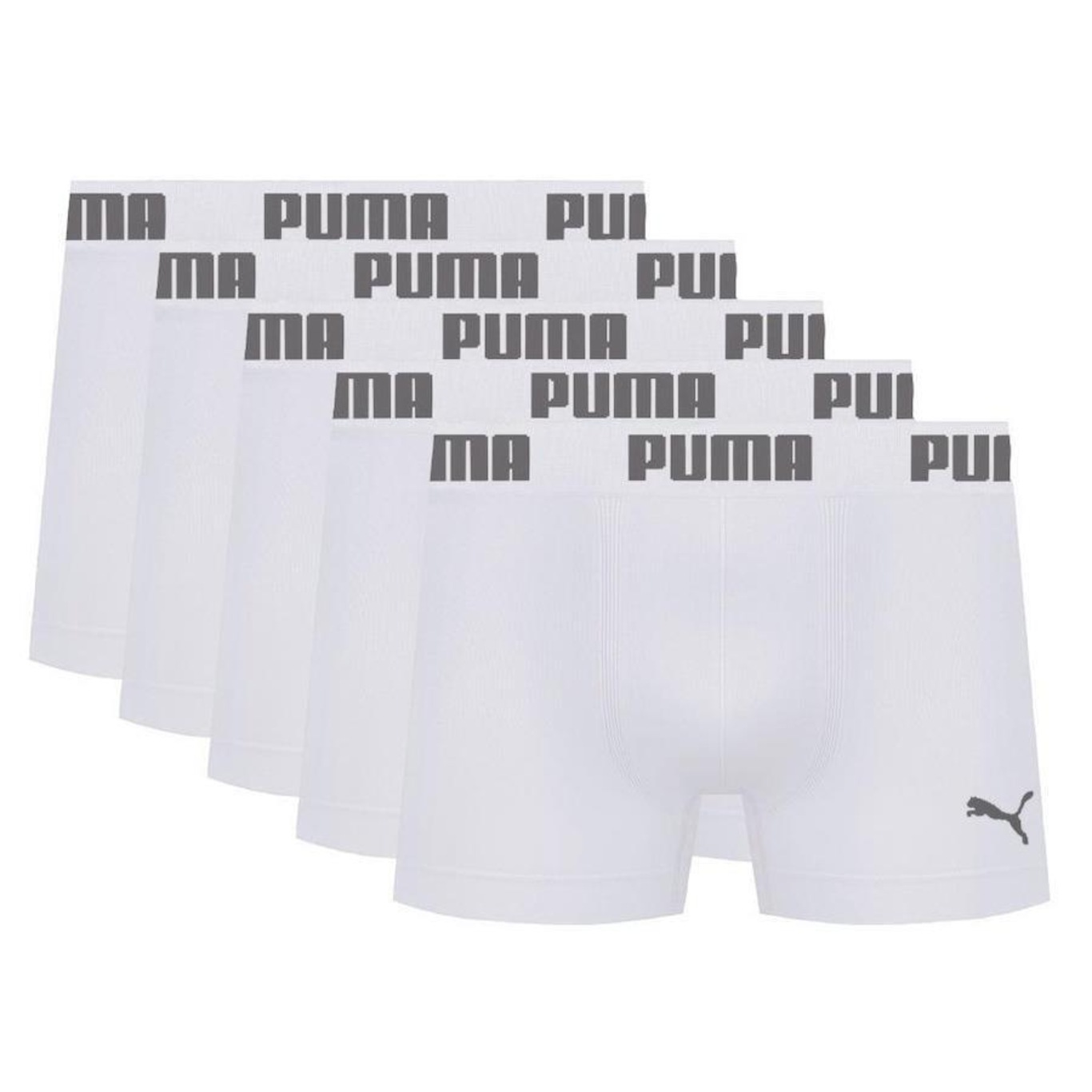 Kit Cuecas Boxer Puma Microfibra sem Costura - 5 Unidades - Adulto - Foto 1