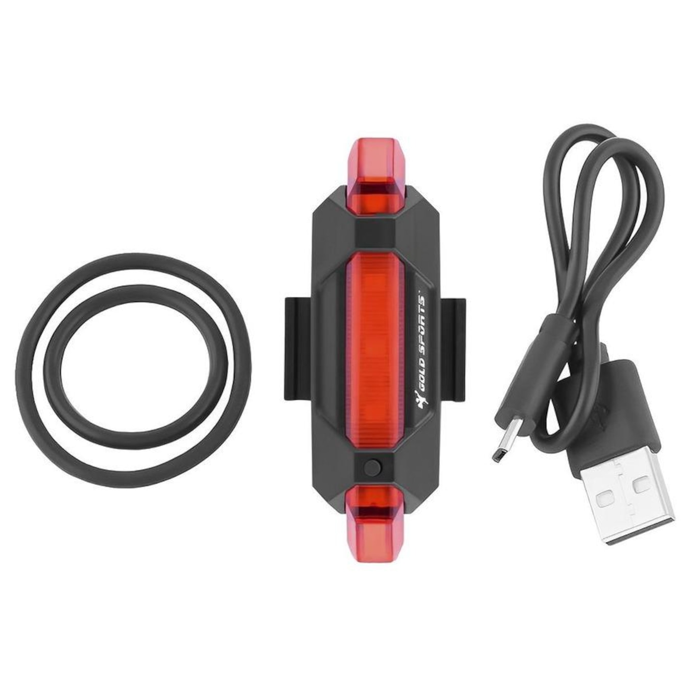 Lanterna de Bike Gold Sports Traseira Led Clear Vision 4 Modos de Funções Cabo Usb Recarregável - Foto 1