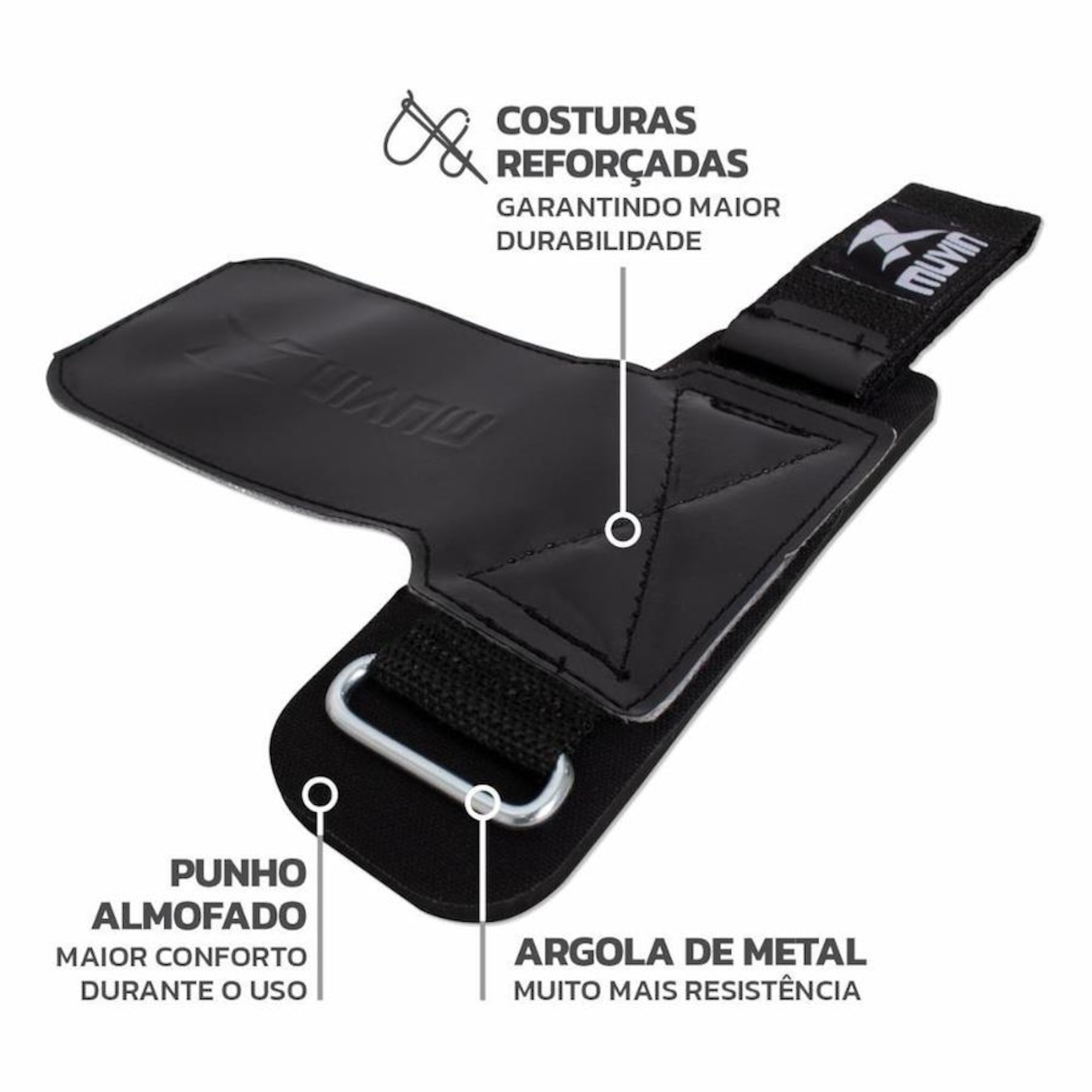 Kit Cinturão de Musculação e Luva Hand Grip Muvin Crosstraining - Foto 4