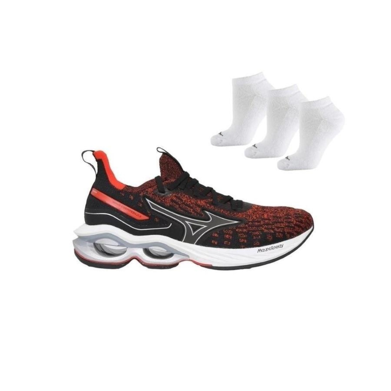 Tênis Mizuno Wave Creation 23 Waveknit + 3 Pares de Meias - Masculino - Foto 1