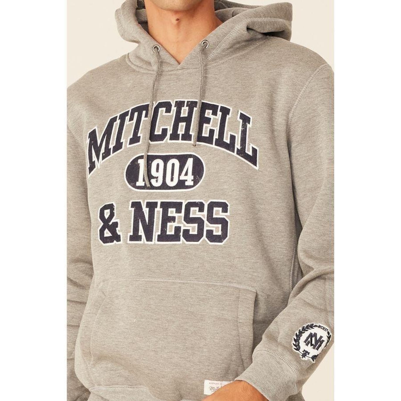 Blusão de Moletom Mitchell & Ness Fechado com Capuz Branded - Masculino - Foto 5