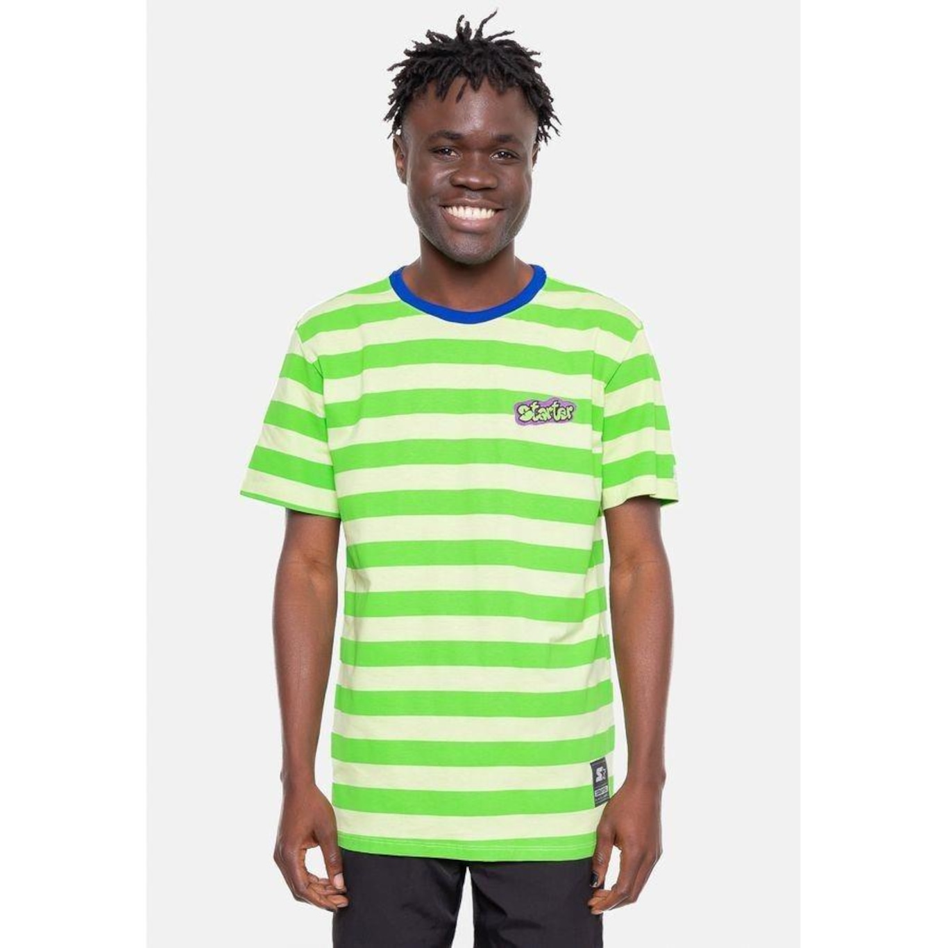 Camiseta Starter Listrada Bel-Air Verde - Masculina - Foto 1