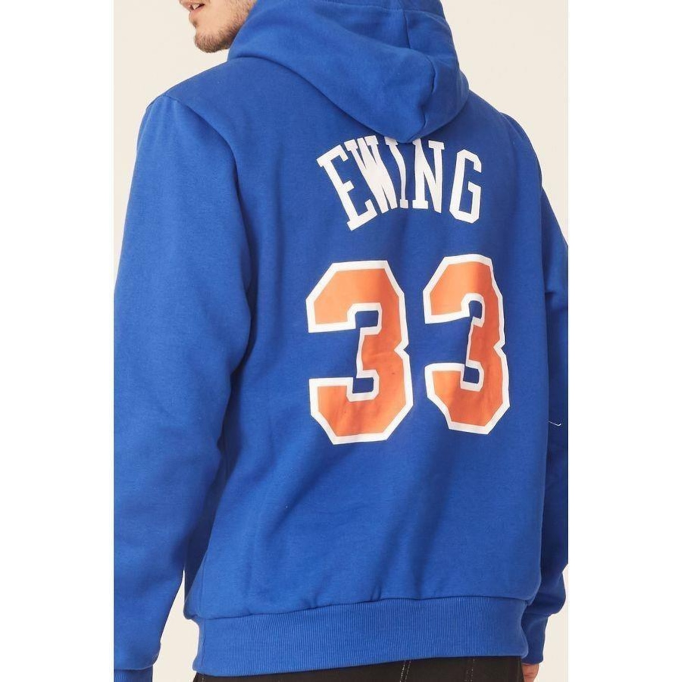 Blusão de Moletom Mitchell & Ness Fechado com Capuz New York Knicks Patrick Ewing - Masculino - Foto 3