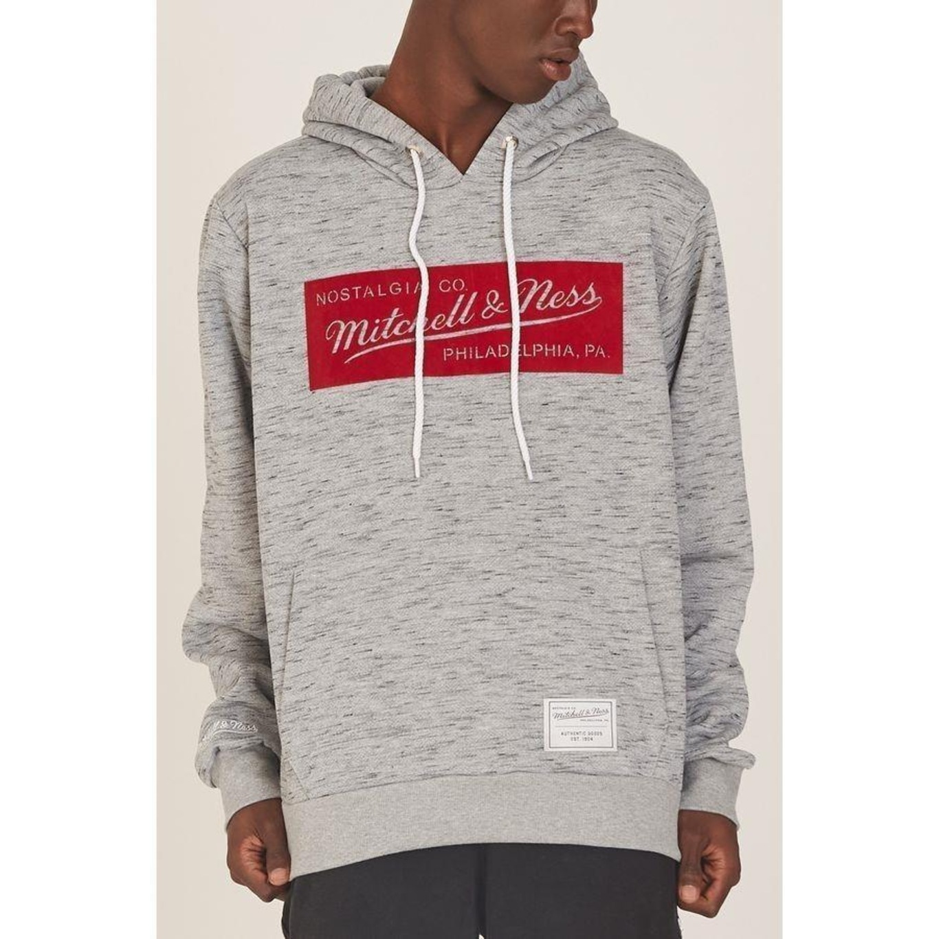 Blusão de Moletom Mitchell & Ness Fechado com Capuz Branded - Masculino - Foto 4