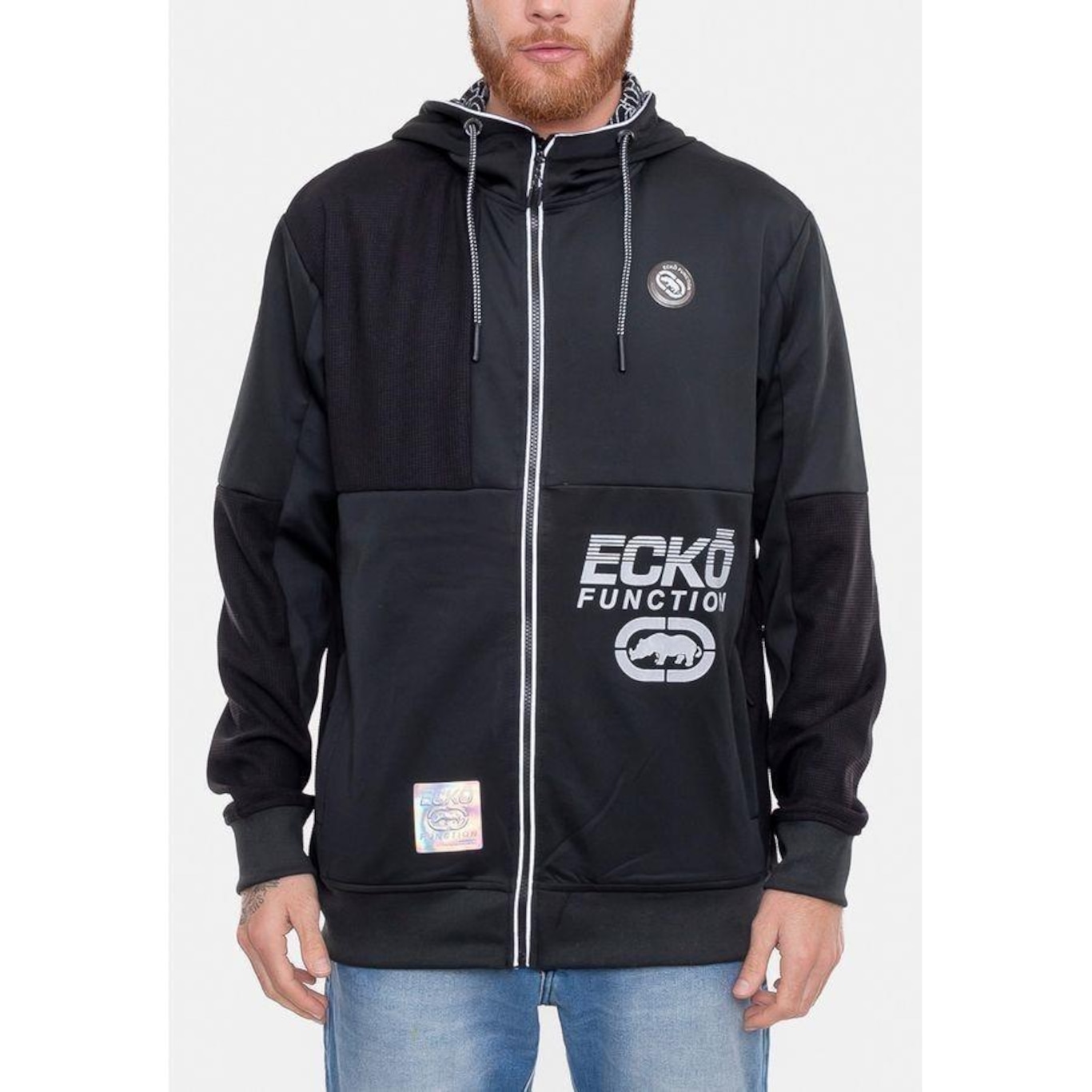 Jaqueta de Moletom com Capuz Ecko Canguru Aberto - Masculina - Foto 3