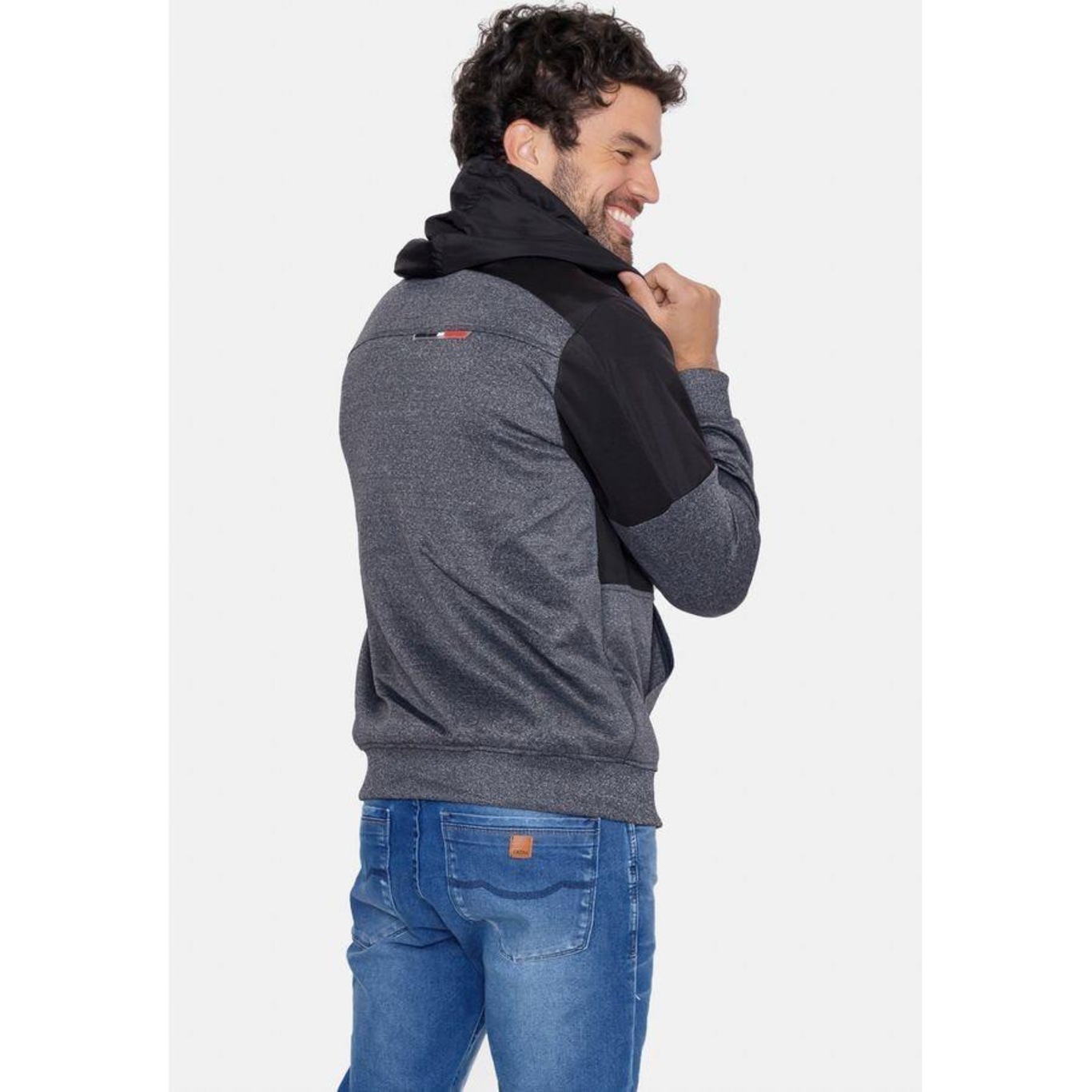 Jaqueta de Moletom HD com Capuz Cang Aberto 9789A - Masculina - Foto 2