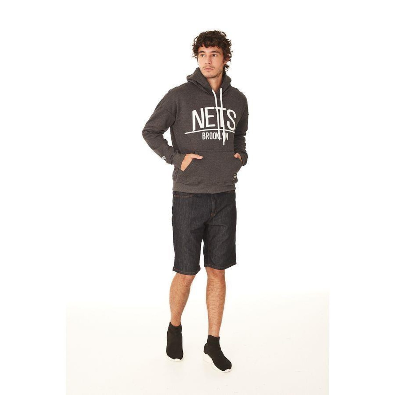 Blusão de Moletom com Capuz Nba Brooklyn Nets - Masculino - Foto 5