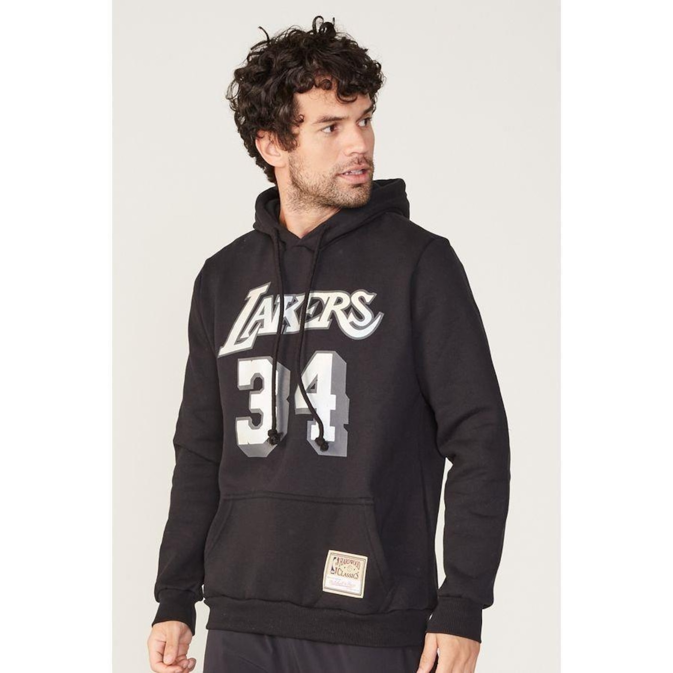 Blusão de Moletom com Capuz Mitchell & Ness Fechado com Capuz Los Angeles Lakers - Masculino - Foto 5