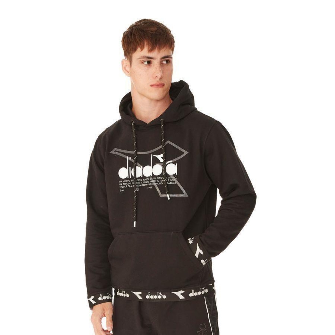 Blusão de Moletom com Capuz Diadora Relief Frieze - Masculino - Foto 1