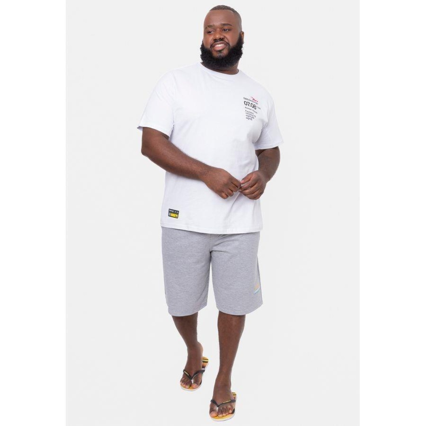 Bermuda Onbongo Moletom Plus Size Vick - Masculina - Foto 4