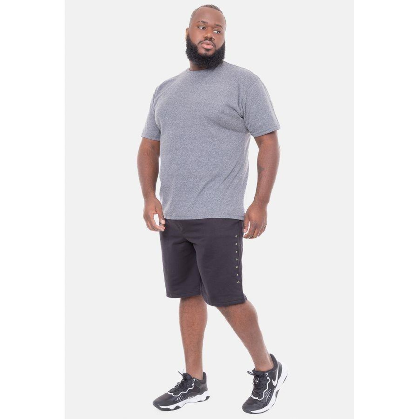 Bermuda Onbongo Moletom Plus Size Lion - Masculina - Foto 4