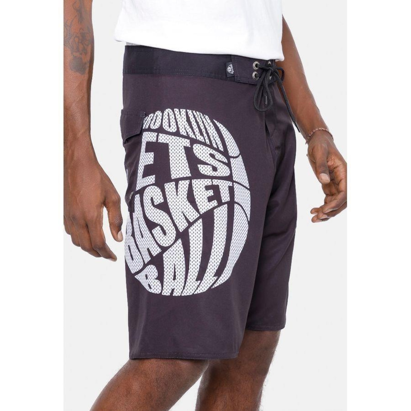 Bermuda Boardshort Nba Basketball Brooklyn Nets - Masculina - Foto 2