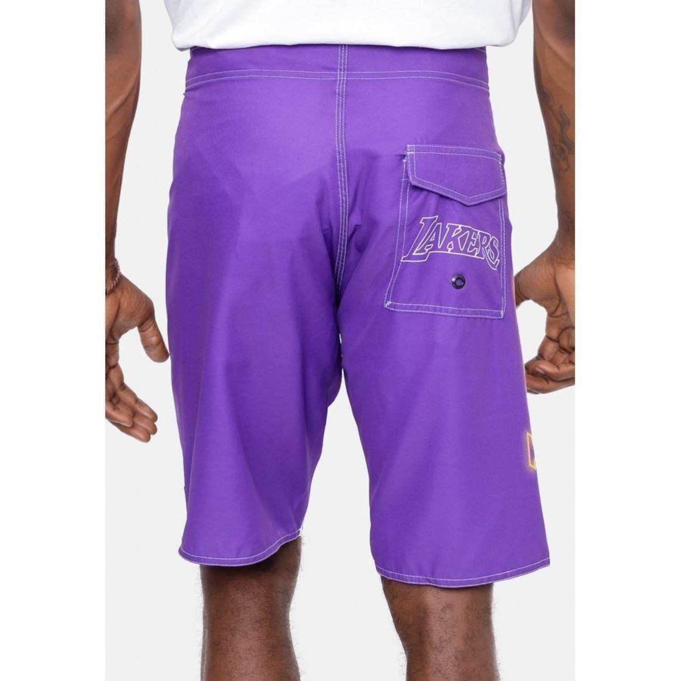 Bermuda Boardshort Nba Blur Logo Los Angeles Lakers - Masculina - Foto 3