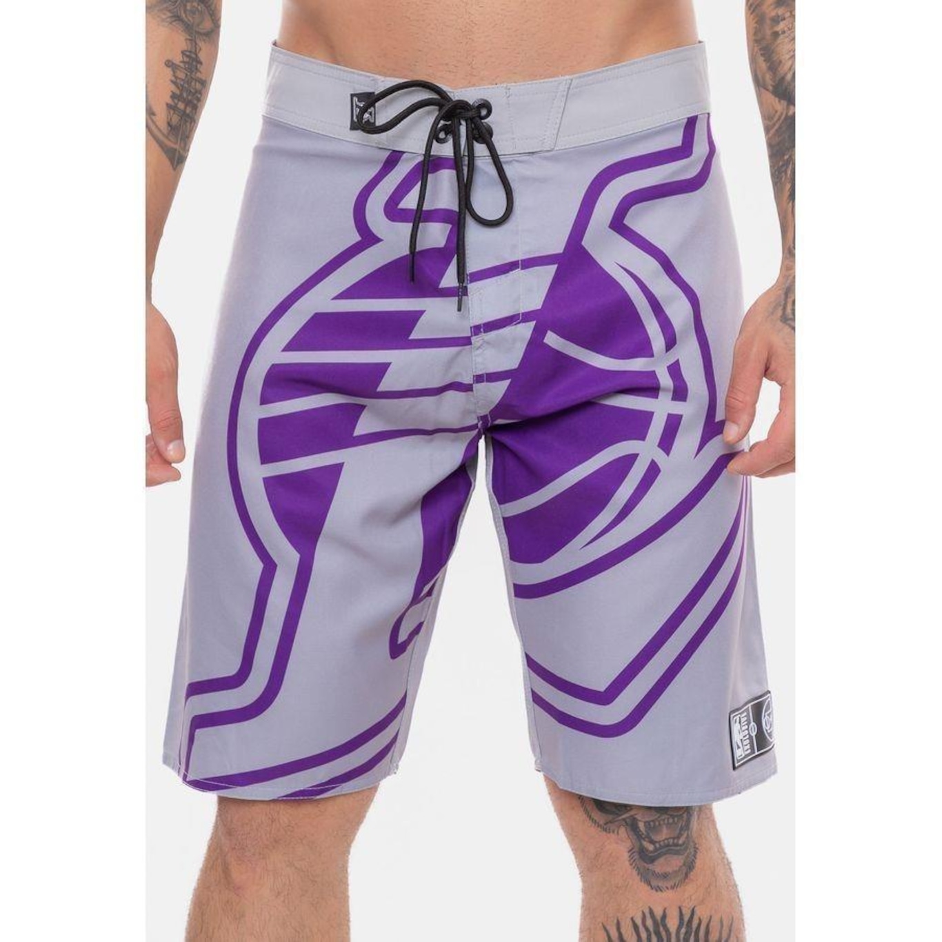 Bermuda Boardshort Nba Maxi Logo Los Angeles Lakers - Masculina - Foto 1