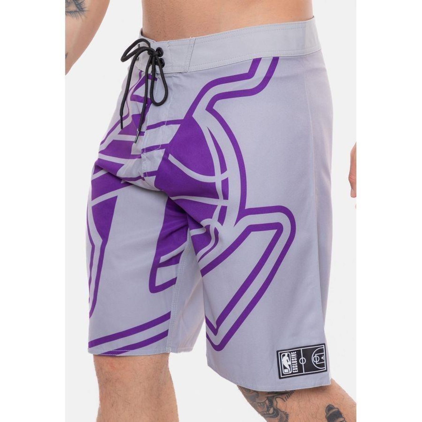 Bermuda Boardshort Nba Maxi Logo Los Angeles Lakers - Masculina - Foto 3